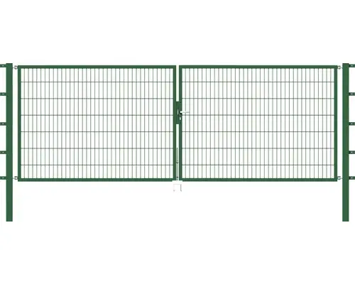 Stabgitter-Doppeltor ALBERTS Flexo 400 x 140 cm inkl. Pfosten 8 x 8 cm grün
