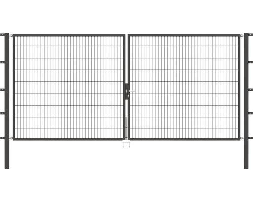 Stabgitter-Doppeltor ALBERTS Flexo 400 x 180 cm inkl. Pfosten 8 x 8 cm anthrazit