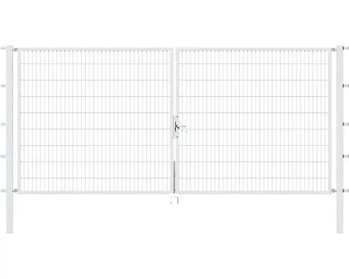 Stabgitter-Doppeltor ALBERTS Flexo 400 x 180 cm inkl. Pfosten 8 x 8 cm feuerverzinkt
