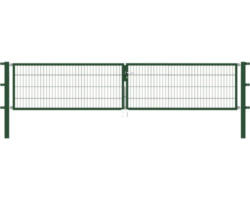 Stabgitter-Doppeltor ALBERTS Flexo 400 x 80 cm inkl. Pfosten 8 x 8 cm grün