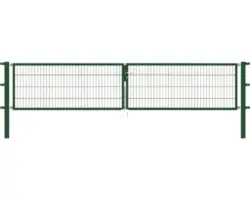 Stabgitter-Doppeltor ALBERTS Flexo 400 x 80 cm inkl. Pfosten 8 x 8 cm grün