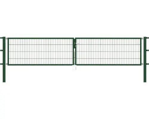 Stabgitter-Doppeltor ALBERTS Flexo 400 x 80 cm inkl. Pfosten 8 x 8 cm grün