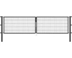 Stabgitter-Doppeltor ALBERTS Flexo 400 x 100 cm inkl. Pfosten 8 x 8 cm anthrazit