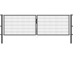 Stabgitter-Doppeltor ALBERTS Flexo 400 x 120 cm inkl. Pfosten 8 x 8 cm anthrazit