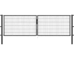 Stabgitter-Doppeltor ALBERTS Flexo 400 x 120 cm inkl. Pfosten 8 x 8 cm anthrazit