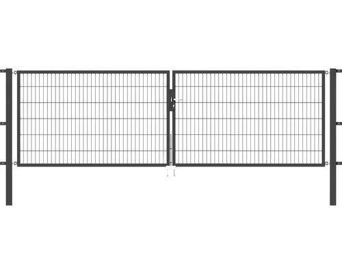 Stabgitter-Doppeltor ALBERTS Flexo 400 x 120 cm inkl. Pfosten 8 x 8 cm anthrazit