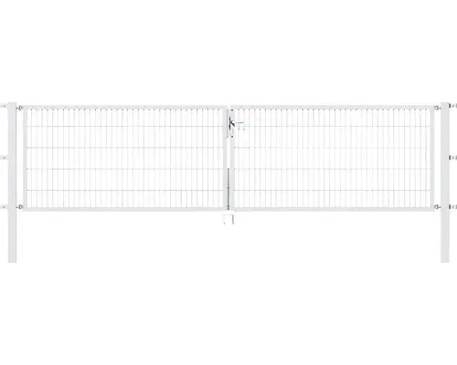 Stabgitter-Doppeltor ALBERTS Flexo 400 x 100 cm inkl. Pfosten 8 x 8 cm feuerverzinkt