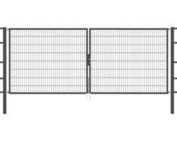 Stabgitter-Doppeltor ALBERTS Flexo 400 x 160 cm inkl. Pfosten 8 x 8 cm anthrazit