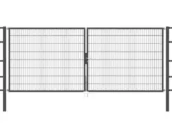 Stabgitter-Doppeltor ALBERTS Flexo 400 x 160 cm inkl. Pfosten 8 x 8 cm anthrazit