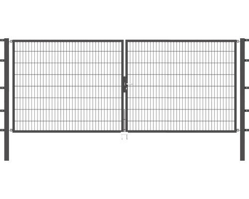 Stabgitter-Doppeltor ALBERTS Flexo 400 x 160 cm inkl. Pfosten 8 x 8 cm anthrazit