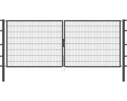 Stabgitter-Doppeltor ALBERTS Flexo 400 x 160 cm inkl. Pfosten 8 x 8 cm anthrazit