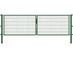 Stabgitter-Doppeltor ALBERTS Flexo 400 x 120 cm inkl. Pfosten 8 x 8 cm grün