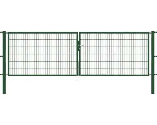 Stabgitter-Doppeltor ALBERTS Flexo 400 x 120 cm inkl. Pfosten 8 x 8 cm grün