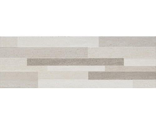 Keramik Dekorfliese Cloud Muretto 25,0x75,0 cm beige braun grau geflammt