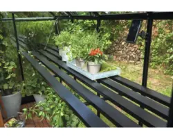 Tisch JULIANA Gärtner integriert 18,8 m² 504 x 74 cm schwarz