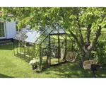 Hornbach Gewächshaus Halls Qube 812 3 mm Sicherheitsglas 261 x 385 cm schwarz
