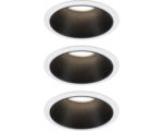 Hornbach LED Einbauleuchten-Set IP44 dimmbar 3x6,5W 3x460 lm 2700 K warmweiß Cole weiß schwarz Ø 80/88 mm 230V 3 Stück