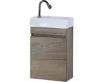 Hornbach Waschbeckenunterschrank Sanox Vogue Keramik 65x40x22 cm mit Keramikwaschbecken tabacco