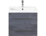 Hornbach Waschbeckenunterschrank Sanox Straight Mineralguss 55x60x40 cm mit Mineralgusswaschbecken beton anthrazit