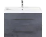 Hornbach Waschbeckenunterschrank Sanox Straight Mineralguss 55x80x40 cm mit Mineralgusswaschbecken beton anthrazit