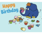 Hornbach Mini-Grußkarte Happy Birthday Elefant 7,7x5,5 cm