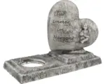 Hornbach Herzskulptur mit Kerzenhalterung 26x13x18,5 cm grau