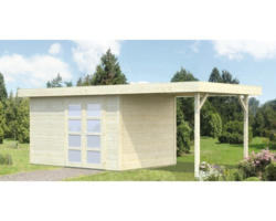 Gartenhaus Lara 8,4+5,9 m² inkl. Schleppdach 614 x 250 cm natur