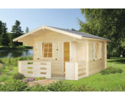 Gartenhaus Emma 10,4+4,2 m² inkl. Fußboden 330 x 460 cm natur