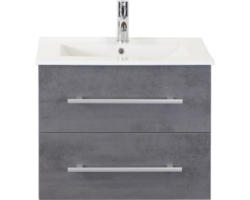 Waschbeckenunterschrank Sanox Stretto Keramik 61x52x39 cm mit Keramikwaschbecken beton anthrazit