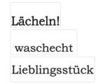 Hornbach Labels "Lächeln", "waschecht", "Lieblingsstück", 3 Stück