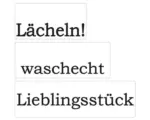 Hornbach Labels "Lächeln", "waschecht", "Lieblingsstück", 3 Stück