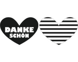 Labels "Dankeschön" + Streifen, 2 Stück