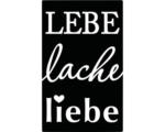 Hornbach Label "Lebe,lache,liebe" 40x65mm