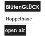 Hornbach Labels "openair", "Hoppelhase", "BlütenGlück", 3 Stück