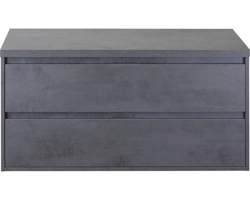 Waschbeckenunterschrank Sanox Porto 59x120x50 cm mit Waschtischplatte beton anthrazit