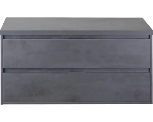 Waschbeckenunterschrank Sanox Porto 59x120x50 cm mit Waschtischplatte beton anthrazit
