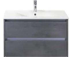 Waschbeckenunterschrank Sanox Dante Keramik 52x81x46 cm mit Keramikwaschbecken Beton anthrazit