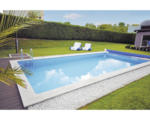Hornbach Einbaupool Styropor-Pool-Set Kwad Pool Plus Gran Canaria 600x300x150 cm inkl. Sandfilteranlage, Skimmer, Leiter, Filtersand, Bodenschutzvlies & Verrohrungsset weiß