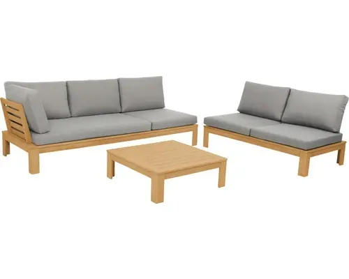 Loungeset Acamp Lounge Granada 5-Sitzer 3-teilig holz inkl. Sitzkissen