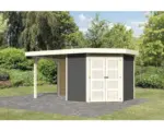 Hornbach Gartenhaus Karibu Grünwald inkl. Schleppdach 433 x 217 cm terragrau
