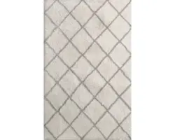 Teppich Shaggy Raute Stream ivory 80x150 cm