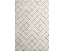 Teppich Shaggy Raute Stream ivory 140x200 cm