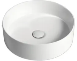 Aufsatzwaschbecken Jungborn Imion rund inkl. keramischen Ablaufventil 40x40 cm weiß
