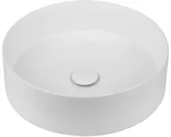 Aufsatzwaschbecken Jungborn Amion rund inkl. keramischen Ablaufventil 40x40 cm weiß matt