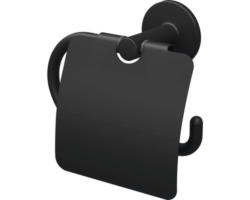 Toilettenpapierhalter Lenz Nero mit Deckel schwarz