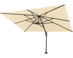 Hornbach Sonnenschirm Ampelschirm Siena Garden Sunset N+ mit Kurbelfunktion 350x260 cm Polyester natur