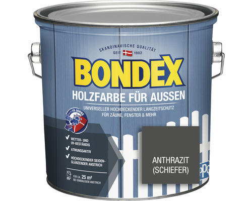 BONDEX Holzfarbe für Außen anthrazit 2,5 l