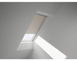 VELUX Verdunkelungsrollo uni sandbeige manuell Rahmen weiß DKL SK08 4556SWL