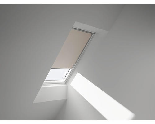 VELUX Verdunkelungsrollo uni sandbeige manuell Rahmen weiß DKL P08 4556SWL