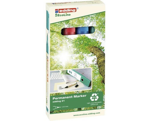 edding Permanent Marker Eco Line schw/ro/bl/gr